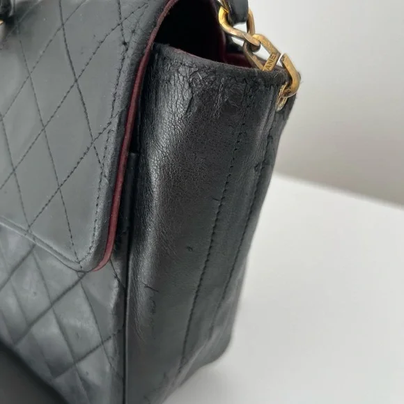 Chanel Vintage Quilted Lambskin 24k Gold Hardware Crossbody Bag